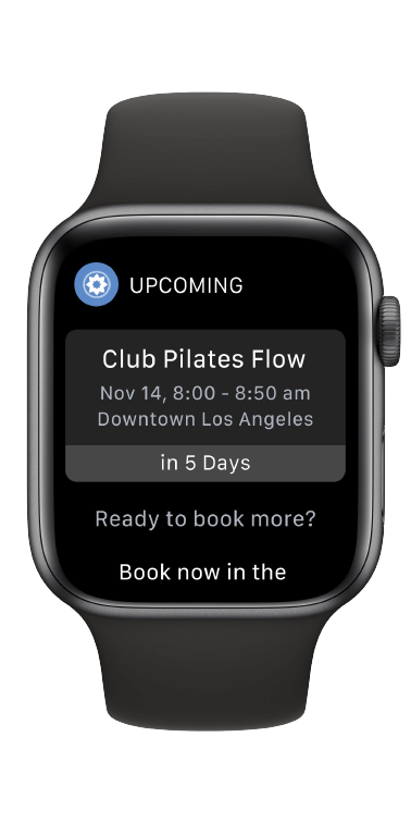 Apple watch displaying class schedule